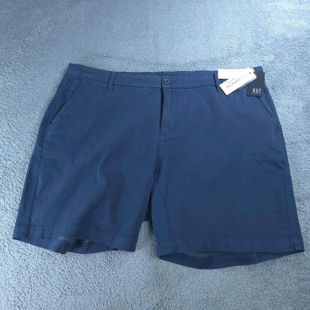 KUT from the Kloth Catherine Trouser Shorts Womens 22W Navy Blue Twill Chino